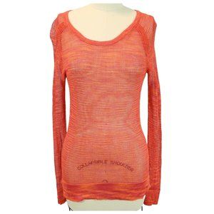 RAG & BONE JEAN Size S Orange Marled Open Sheer Mesh Knit Pullover Sweater